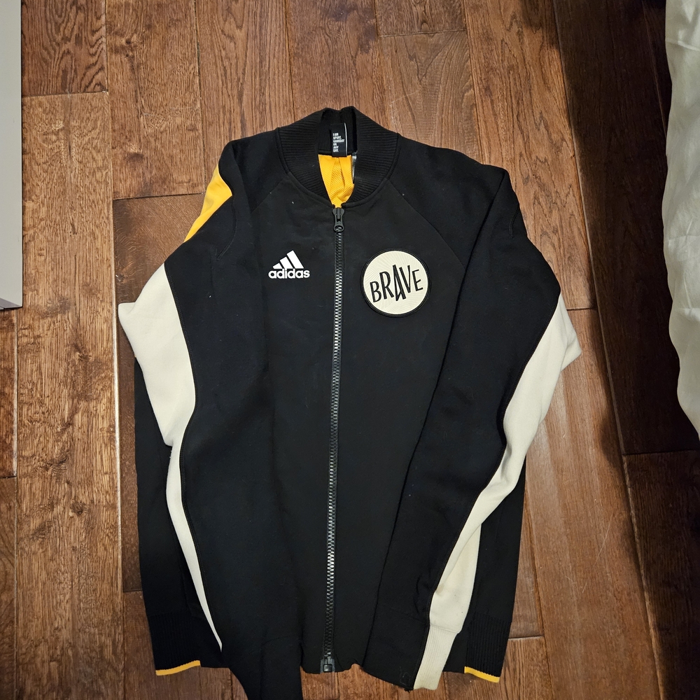 Adidas Black and White Bomber Tennis Jacket Sporty